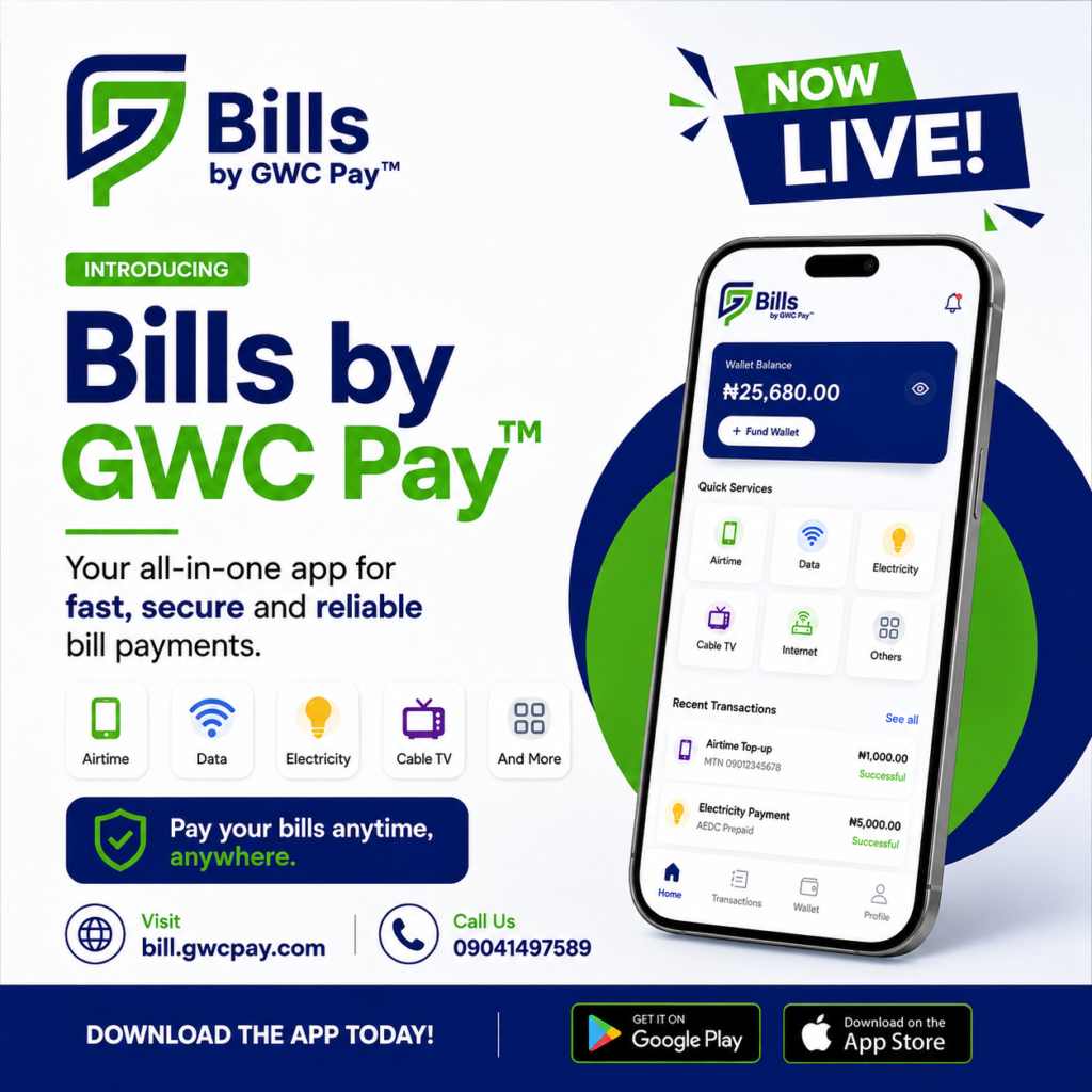 GWC Pay Launches Bills Payment App — Now Live on Android and iOS